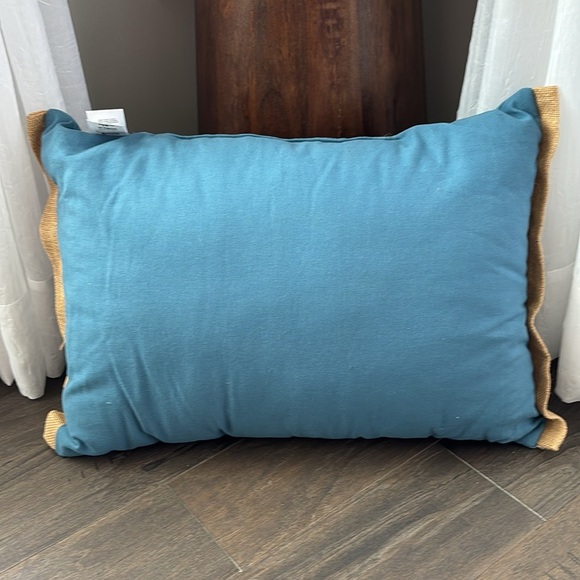 At Home Ty Pennington embroidered fish, burlap trim,rectangle,fiber filled - Picture 4 of 7